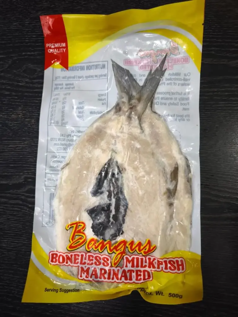 FROZEN Bayani Foods Boneless Milkfish (Bangus) Marinated (MM) 30x500g (1 Piece)