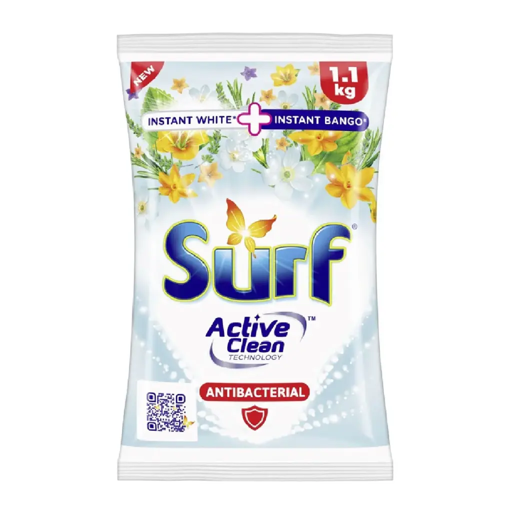 Surf Powder Active Clean Antibacterial 12x1100g *NEW PRODUCT* 