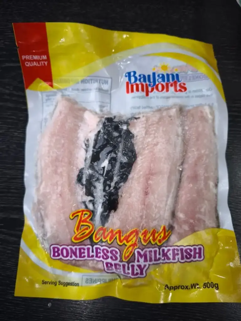 Bayani Foods Frozen Boneless Milkfish (Bangus) Belly (BLY3) 30x500g (3 Pieces)