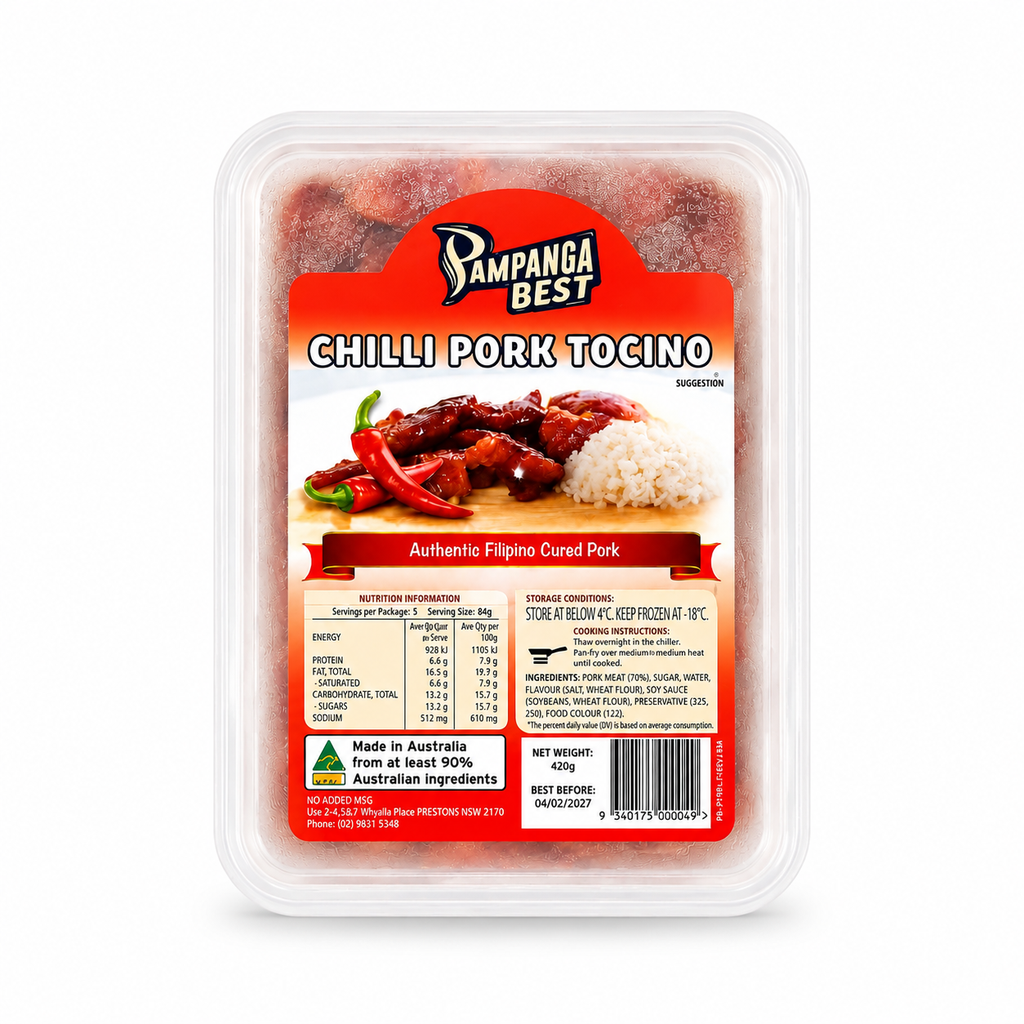 FROZEN Pampanga Best Pork Tocino Chili 30x450g