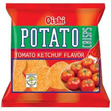 Oishi Potato Crisps Tomato Ketchup Flavor 50x50g