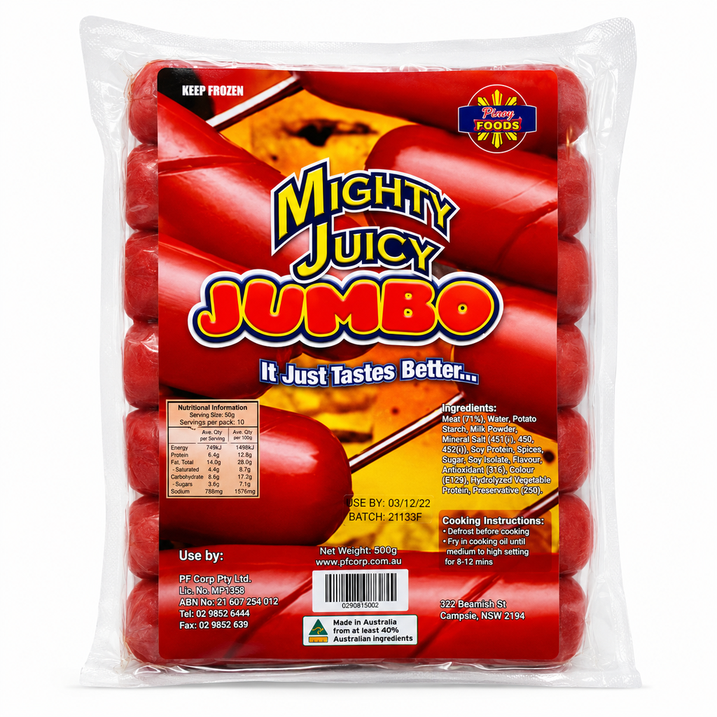 FROZEN Mighty Juicy Jumbo Hotdogs 15x1kg ***New Product***