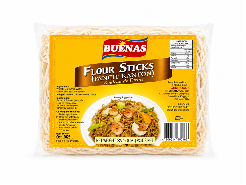 Buenas Flour Sticks (Pancit Canton) 30x227g ***New Product***
