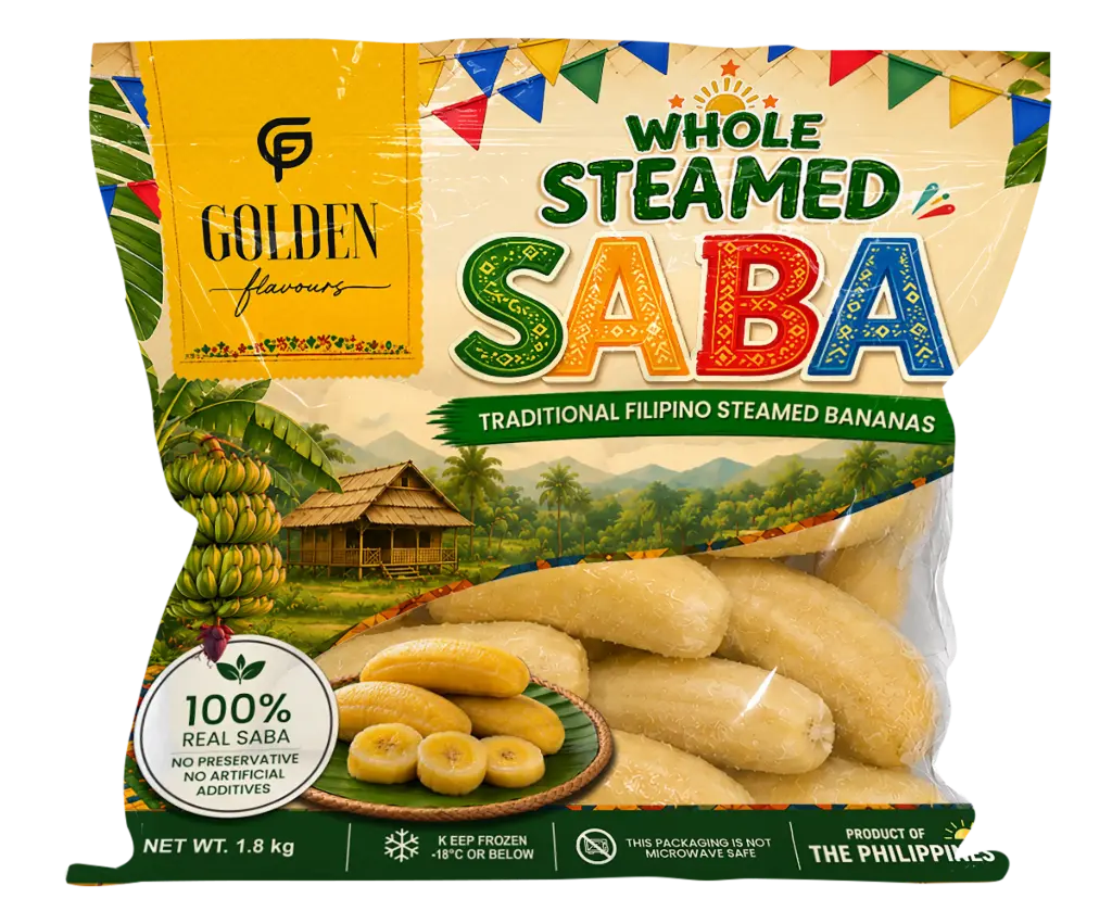 FROZEN Golden Flavours Whole Steamed Banana (Saba) 6x1.8kg ***New Product*** 