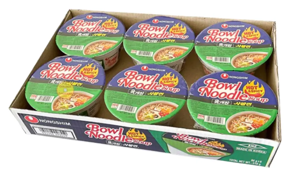 Nong Shim Bowl Noodle Soup Hot & Spicy 6x86g