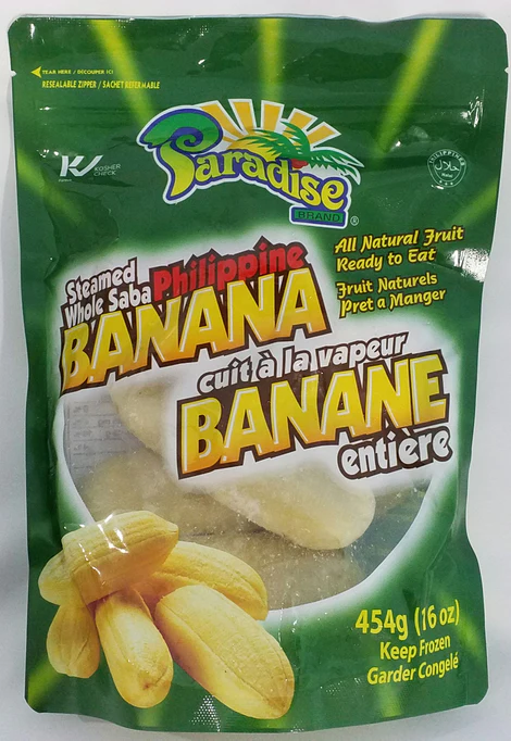 Paradise Brand IQF Whole Steamed Saba Banana 20x454g