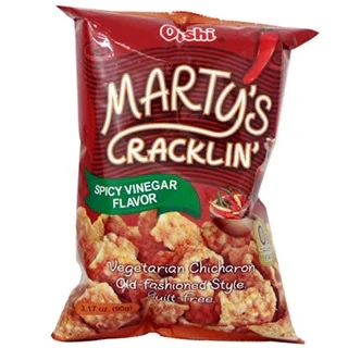 Oishi Marty's Cracklin Spicy Vinegar 30x90g ***20% OFF – Min 5 Cartons***