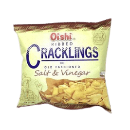 Oishi Ribbed Cracklings Salt & Vinegar 50x50g