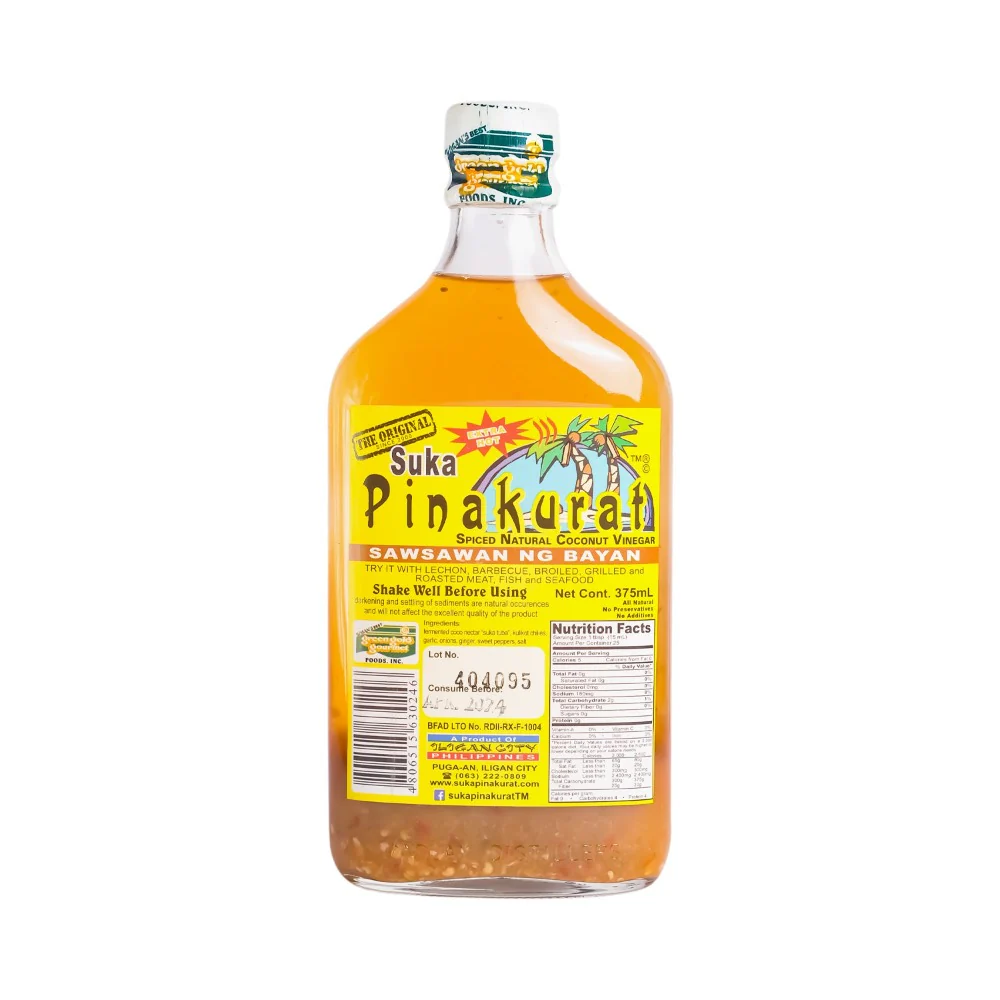 Pinakurat Hot Suka (Spiced Natural Coconut Vinegar) 24 x 375ml ***Back In Stock***