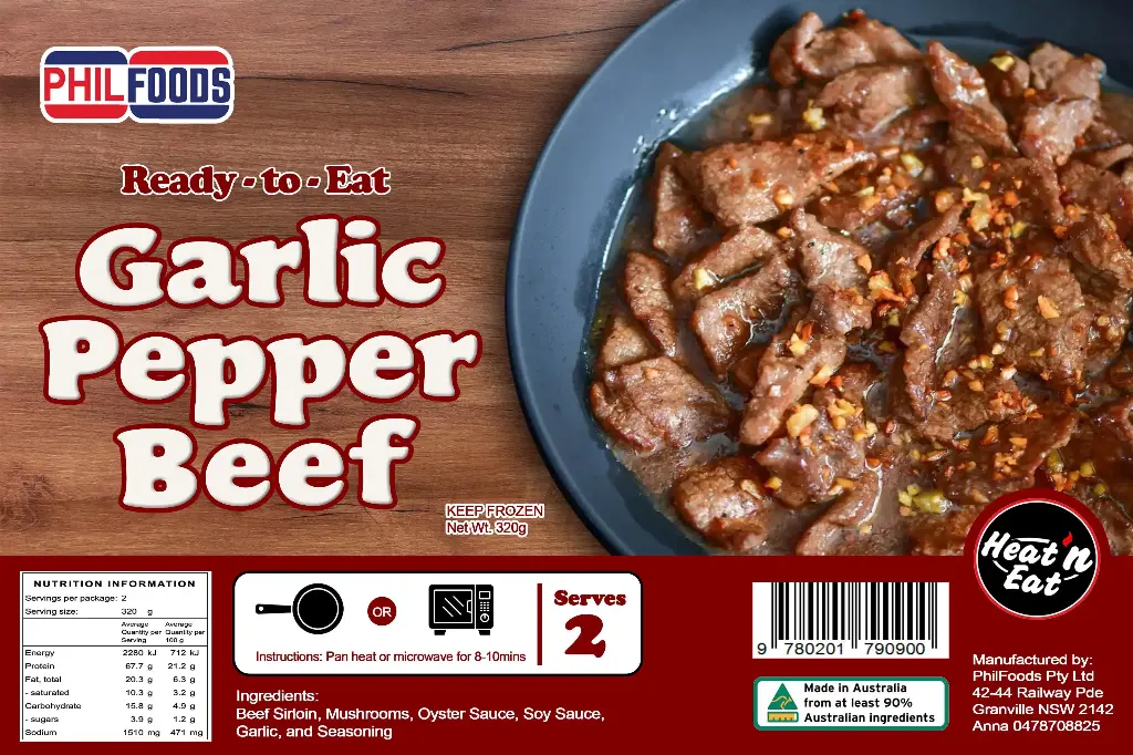 PhilFoods Ready-to-Eat Garlic Pepper Beef 30x320g (FROZEN)
