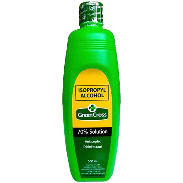 Green Cross Brand Isopropyl Rubbing Alcohol 70% Solution 36x500ml