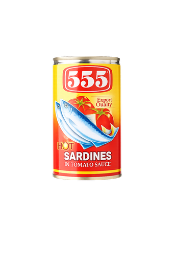[555-CHI-012] 555 Sardines in Tomato Sauce with Chili 50x155g (Small) ***Back In Stock***