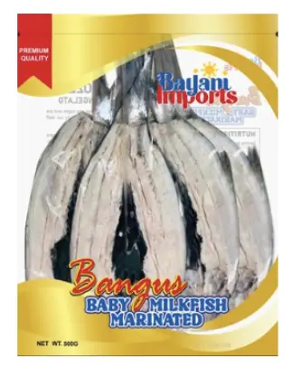 Bayani Foods Frozen Baby Milkfish (Bangus) Marinated (BM) 30x500g (4 pieces)