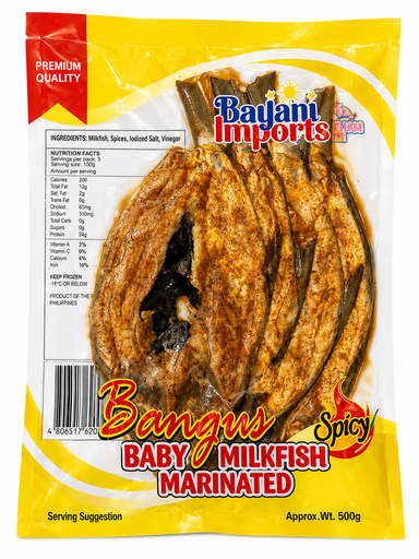 [BAY-BMS-021] FROZEN Bayani Foods Milkfish (Bangus) Baby Spicy (BMS) 30x500g (4 Pieces) 