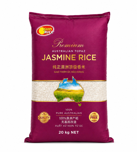 [SUN-TOP-002] Sunrice Premium (Topaz) Jasmine Rice 20kg