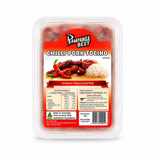 [PAM-CTO-009] FROZEN Pampanga Best Pork Tocino Chili 30x450g