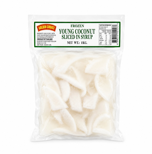 [GOL-SLI-003] FROZEN Golden Choice Frozen Coconut Meat Sliced in Syrup 15x1kg