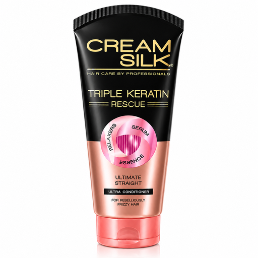 [CRE-US3-013] Creamsilk Conditioner Tri-Keratin Ultimate Straight (Pink) 12x340ml ***New Product***