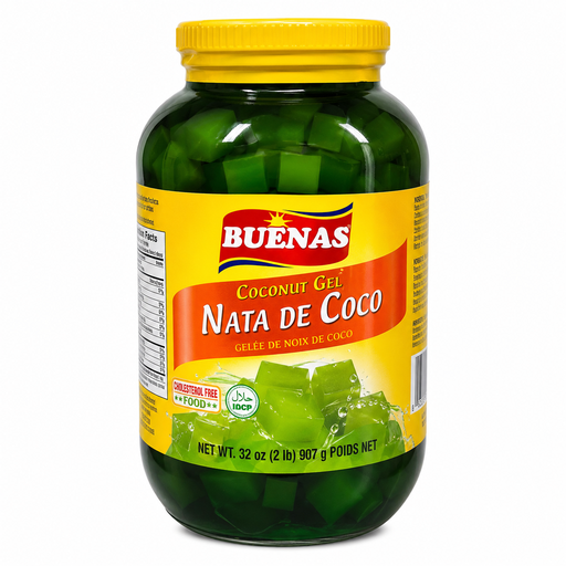 [BUE-NG9-030] Buenas Sweet Nata De Coco (Coconut Gel) Green 12x907g (Large)  ***New Product***