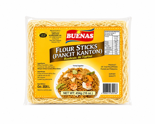 [BUE-CAN-012] Buenas Flour Sticks (Pancit Canton) 30x454g ***New Product***