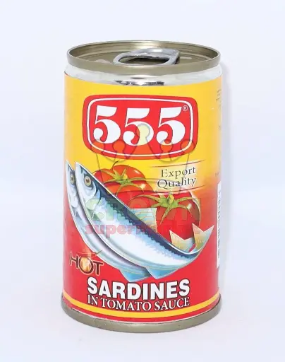 555 Sardines in Tomato Sauces with Chili 100x155g