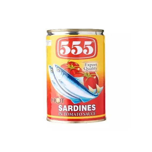[555-CHI-011] 555 Sardines in Tomato Sauce with Chili 48x425g (Large) ***Back In Stock***