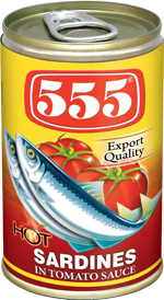 555 Sardines in Tomato Sauce with Chili 48x425g