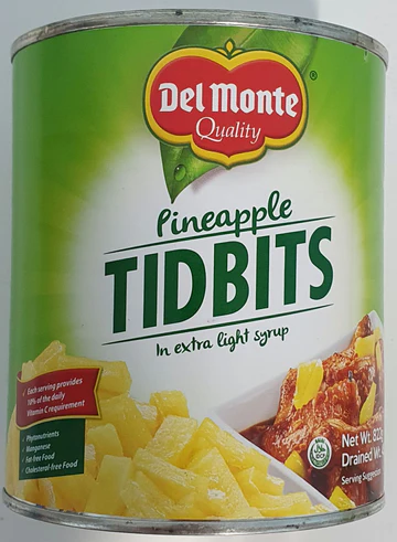 Del Monte Pineapple Tidbits in Syrup 24x836g
