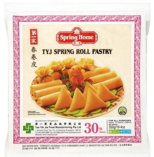 TYJ Spring Roll Pastry 10"(L) (30x30s 550g) (FROZEN)
