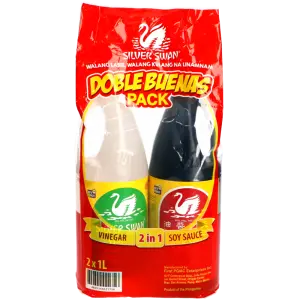[SSW-DOB-003] Silver Swan Doble Buenas (Vinegar 1L + Soy Sauce 1L) 6x(2x1L) ***Back In Stock***